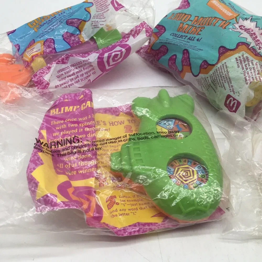 Vtg 1992 Nickelodeon Game Gadgets McDonalds Happy Meal Toys Lot 4 Slime Mike